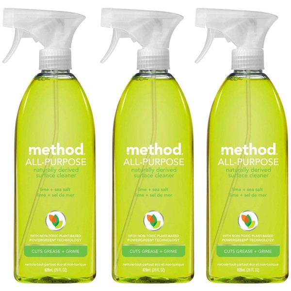 Method All Purpose Natural Surface Cleaning Spray - 28 Oz - Lime Sea Salt - 3 Pk