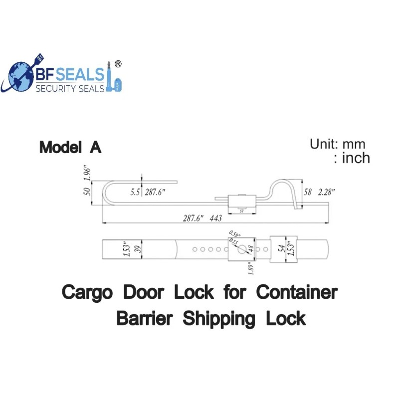 BFSEALS Equipment Cargo Security Shipping Containers Lock Door, Bar/Barrier, -