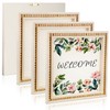 Wenqik 4 Pack Beaded Wood Canvas Panels Unfinished Wooden Blank