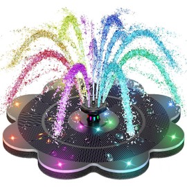 SZMP Solar Fountain Pump with 2000mAh Battery & RGB Light for Bird Bath