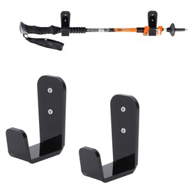 Tissting Pack of 4 Hockey Stick Rack 3.5 x 2.6 x 6.3 cm Black Acrylic Ice Hockey Stick Display Holder Wall Mounted Hockey Stick Hanger Hook for Club, Bar, Garage