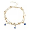 Deluxe Tobillera Ojo Turco Pulsera De Tobillo Mujer Pie Multicapa