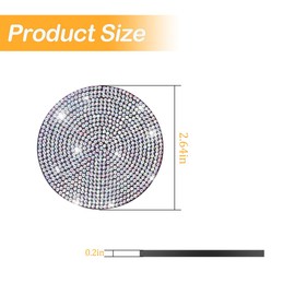 Osilly Bling Car Cup Holder Coaster, 2 Pack Crystal Rhinestone Anti-Slip Insert Coasters, Universal 2.75 Inch Fashion Automotive Cup Mat, Car Interior Accessories Decor Gifts for Women（Multicolor）
