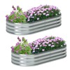 zizin 2 Pack Galvanized Raised Garden Bed Metal Oval Raised
