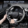 Amiss 3pcs Carbon Fiber Anti-Skid Steering Wheel Cover, Waterproof &