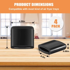 Air Fryer Replacement Parts, 4 PCS Premium air fryer Rubber Bumpers Feet Parts Accessories Rubber Tips Rubber Tabs, Silicone Pieces for Chefman Powel XL And Other Air Fryer Trays