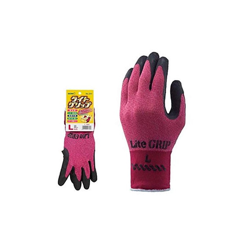 Showa Gloves/SHOWA Light Grip No.341 10 Pair Set (M, Red)