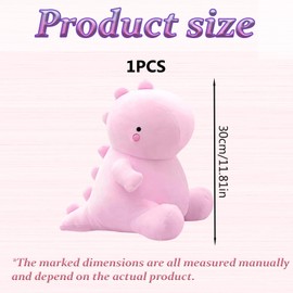 1 Dinosaur Teddy, Pink Dinosaur Plush for Boys and Girls, Soft Stuffed Animal, Perfect for Sleeping, Cuddling, and Decor, 25cm Plush Toy