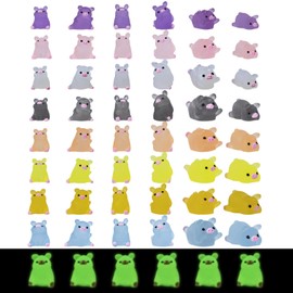 jrootouh 48 Pcs Luminous Mini Resin Pigs Tiny Animals Miniature Pig Figures Glow in The Dark for DIY Garden Dollhouse Pig Figurines Accessories Micro Landscape Aquarium Party Decor