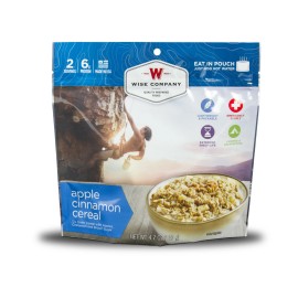 Wise Foods Emergency Freeze Dried Apple Cinnamon Cereal Camping Food (Case of 6)