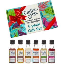 Caribe & Co., Flavored Coffee Syrup 6 Pack Gift Set- All-Natural Coffee Syrup, Great for Cocktails, Mocktails, Lattes, Desserts, & More, No Artificial Flavors or Sweeteners