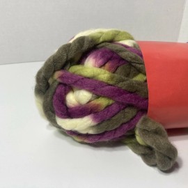 Dream Weaver Purple Green Grey Cream Super Bulky Twisted Yarn 10oz Acrylic Irresistible