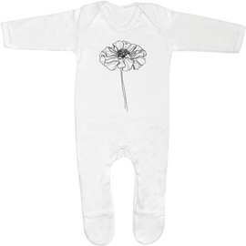 Azeeda 3-6 Month 'Marigold Glory Flower ' Baby Romper Jumpsuit/Sleep Suit (SS00090505) White