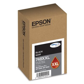 EPSON T748 DURABrite Pro -Ink High Capacity Black -Cartridge (T748XXL120) for select Epson WorkForce Printers