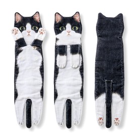 DaisyJoy Cat Funny Hand Towels for Bathroom Kitchen - Cute Decorative Cat Decor Hanging Face Towels-Unique Mothers Day Valentines Day Housewarming Birthday Gifts for Women Mom Cat Lovers