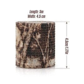 Volein 6 Roll Camo Wrap Tape, Camouflage Self-adhensive Form Tape, Elastic Stretch Warp Bandage 2"×16ft for Gun Shooting Bow Flashlight Rifle Hunting Outdoor