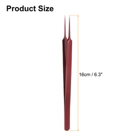 HARFINGTON Stainless Steel Precision Tweezers 6.3 Inch Long Handle Pointed Tip Tweezers Multi Purpose for Craft Industrial Work Laboratory Use, Red