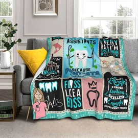 Joyloce Dental Assistant Gifts Blanket 60"X50" - Dental Assistant Appreciation Gifts for Women - Dental Assistant Accessories - Best Gift for Dental Assistants Graduation - Dental Hygiene Gift Throws