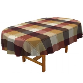 bnhjsdw Oval Tablecloth for Oval Table, Waterproof Plaid Oval Table Cloth 60x102 Inch Washable Fabric Fall Christmas Table Cover for Kithchen Dining Decor
