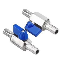 BesNPT Stainless Steel Shut Off Valve 3/8" Hose Barb Ball Valve for Water Fuel Air (Pack of 2)