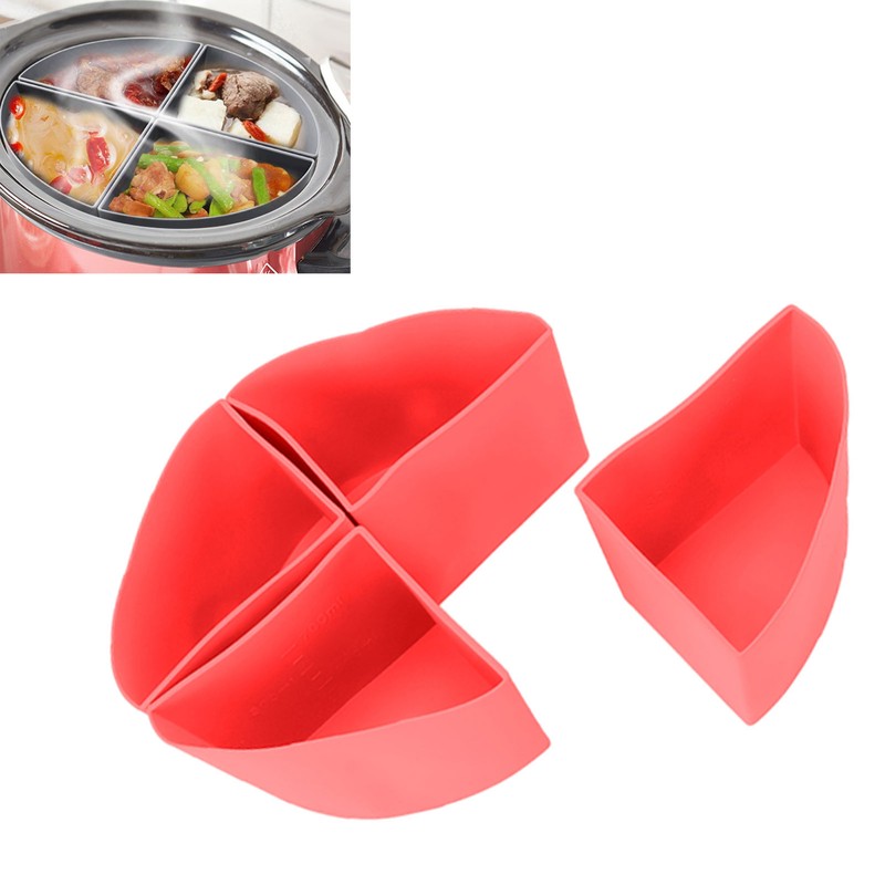 Slow Cooker Divider Liner 4 in 1 Silicone Reusable Leakproof