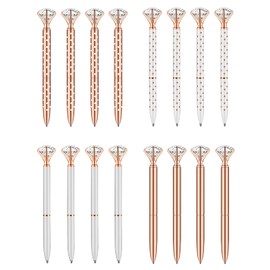 Fuhgkg 16PCS Rose golden Ballpoint Pens Diamond Ballpoint Pens Fancy Cute Crystal Pen Décor Gift for Women Girls Gift(16PCS)