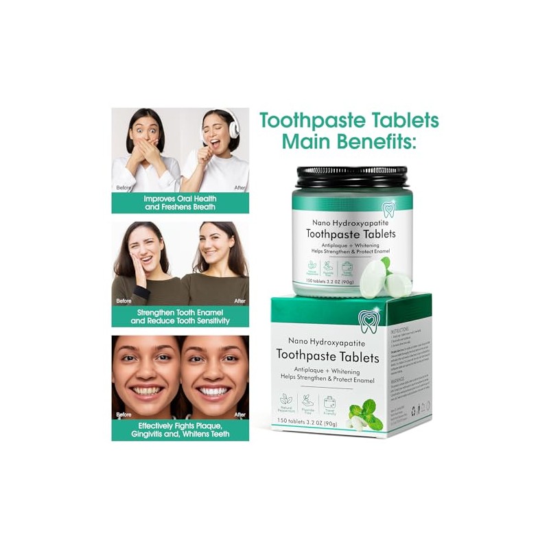 Toothpaste Tablets 150P, Nano Hydroxyapatite Toothpaste Tablets, Chewable Toothpaste Tablets