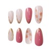 Press On Nails Almond Medium,Pink Fake Nails With French Tips