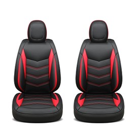LUCKYMAN CLUB Front-only Seat Covers for 2024-2025 Tacoma with Faux Leather (Front only, Red)