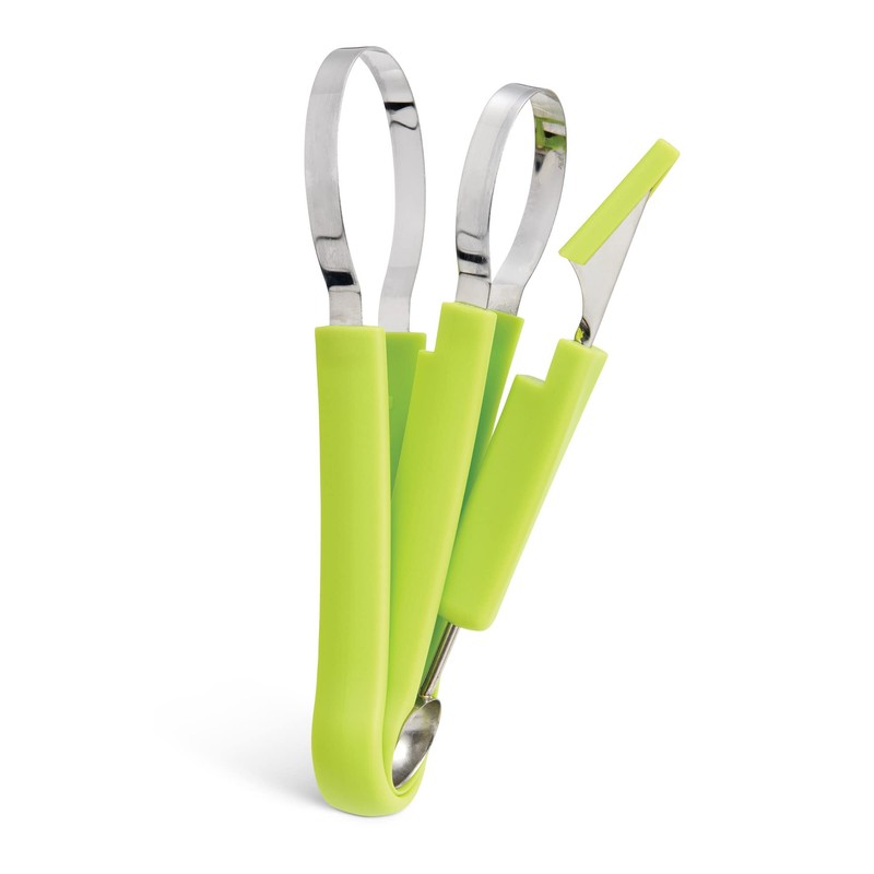 HIC Kitchen 4-in-1 Fruit Tool Set, Stainless Steel Blades