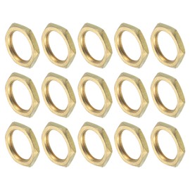 sourcing map G1/4 Lock Nut, Hex Brass Female Locknut for Plumbing 20pcs