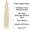 Blonde Deep Wave Crochet Hair for Boho Braiding Hair