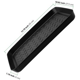 YIXNSW 4 pieces 35 x 27.5 x 3 cm shoe drip tray, shoe tray with raised, shoe mat tray, shoe rack for indoor and outdoor shoe racks, umbrellas, black