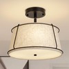 13'' Semi Flush Mount Ceiling Light Fixture,3-Light Black Light Fixtures
