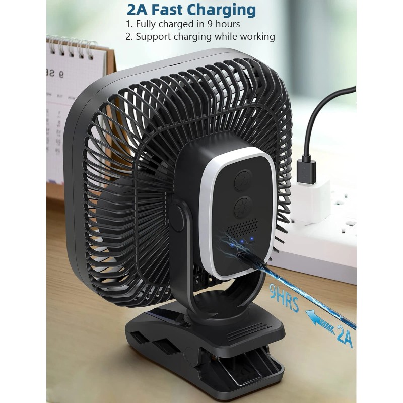SLENPET 20000mAh Rechargeable Portable Clip on Fan, Last 78 hrs,