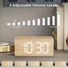 uscce Wooden Digital Alarm Clocks for Bedrooms: Dimmable Dual Alarm