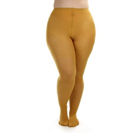 Silky Toes Womens Plus Size Opaque Microfiber Casual Tights- 1 or 2 Pairs (3/4, Gold- 1 Pair)