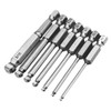 Magnetic Ball Screwdriver Bits Set 1/4 Inch Hex Shank 65MM