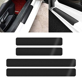 Xotic Tech 4pcs Car Door Sill Scuff Protector Guard, Anti Scratch Carbon Fiber Pattern Pedal Stickers