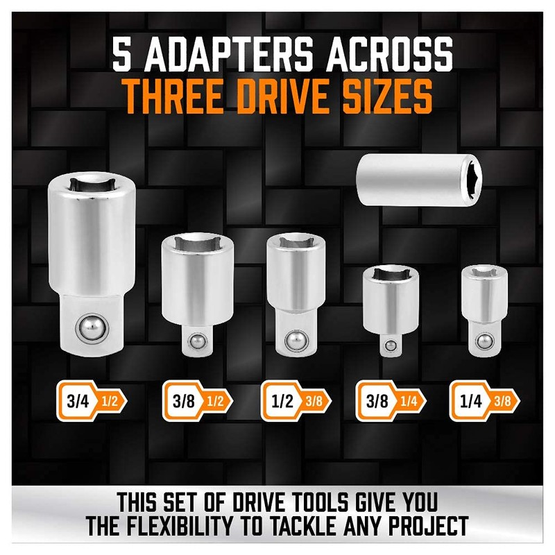 HORUSDY 20-Piece Socket Extension Bar Set, 1/4", 3/8" and 1/2"