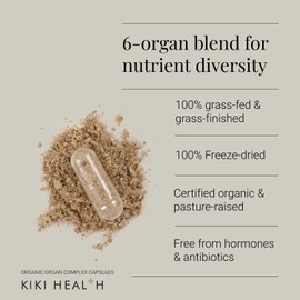 Organic Organ Complex – Pasture-Raised, Free from Antibiotics and Hormones – Unique Six-Organ Blend, Detox Balance & Daily Vitality – 100% Grass-Fed Beef Organ Supplement – Freeze-Dried – 180 Capsules