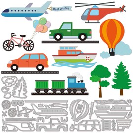 GLOBLELAND Transportation Cutting Dies Metal Truck Car Helicopter Die Cuts Embossing Stencils Template for Paper Card Making Decoration DIY Scrapbooking Album Craft Decor