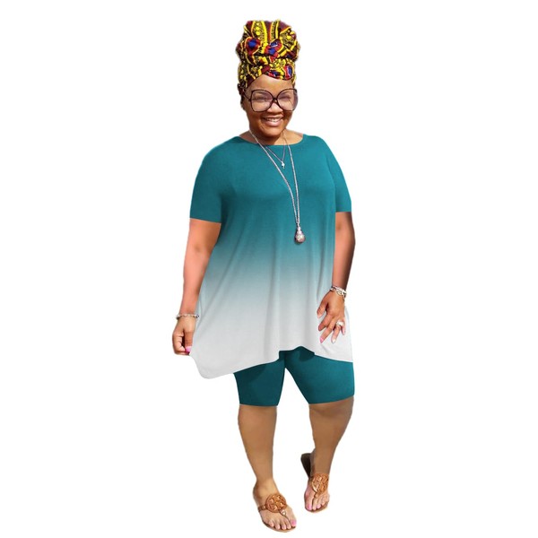 YeGine Women Plus Size 2 Piece Outfits Casual Short Sleeve
