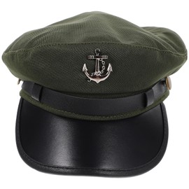 LOGOFUN Captain Hat Sailor Hat Cosplay Yacht Hat Navy Sailor Cap Sea Cap for Festival Party Cosplay Costume Prop - Green (56-58cm