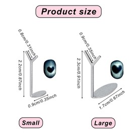 4pcs Heart Magnet for Cat Eye Nails, 2 Size Professional Magnetic CatEye Nail Tools with Y-Shaped Guide for Home & Salon Use