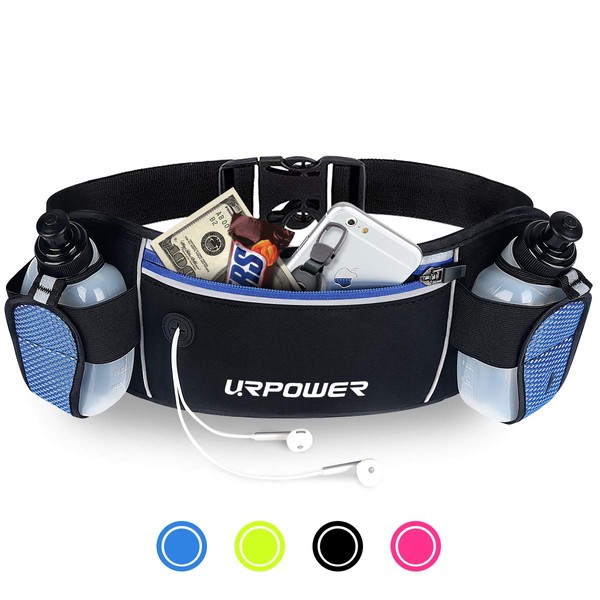 URPOWER Running Belt with Water Bottle Running Water Bottle Belt for Women and Men Hydration Belt Waist Pouch for Running Hiking Cycling Climbing and for 6.1 inches Smartphones