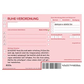 Rest Ordinance as Recipe Pad A6 25 Sheets 80 g/m2