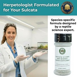 Tortoise Resource Center Sulcata Tortoise Calcium Powder - Herpetologist Formulated Calcium Powder for Reptiles with High Fiber - 30 Day Shaker Bottle Supply for Tortoise Lovers!