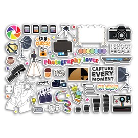 A4 Sticker Sheet Photography Vinyl Stickers - Camera Photographer Men Women Kids Hobbies Hobby Art Scrapbooking Journal Decor #81272