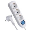 Electraline 62410, 3-Way Power Strip with Switch, Cable 1.5 m